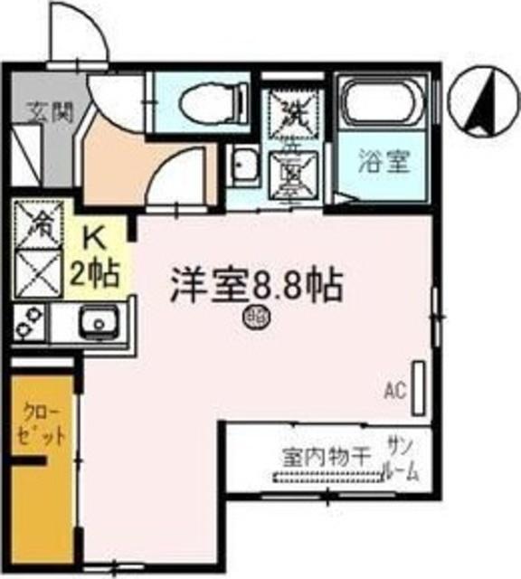 キューブコート東三国(1K/1階)の間取り写真