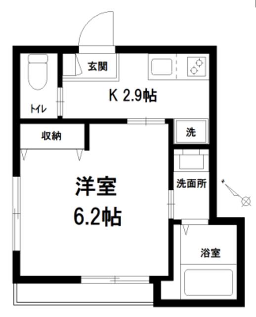 ハイム08(1K/3階)の間取り写真