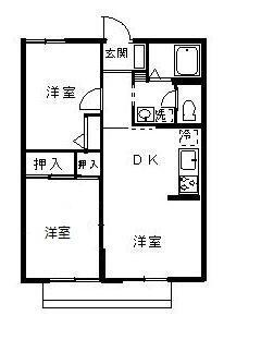 メゾン・ド・チャコ A棟(2LDK/1階)の間取り写真