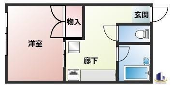 コーポ薫(1K/3階)の間取り写真