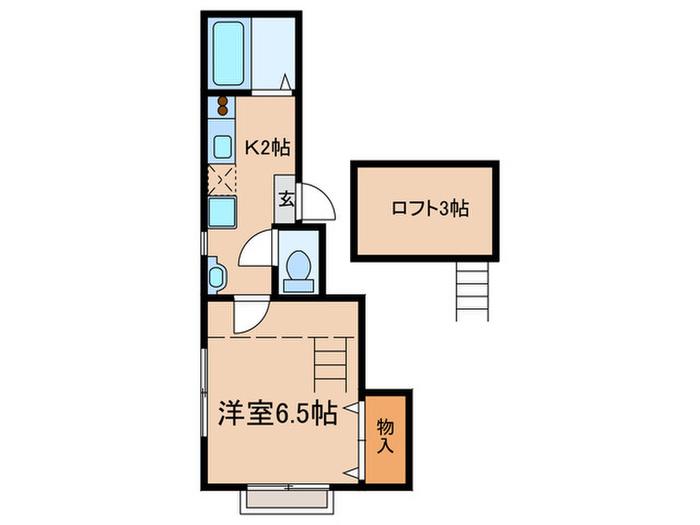 DSコートIZUMI(1K/2階)の間取り写真
