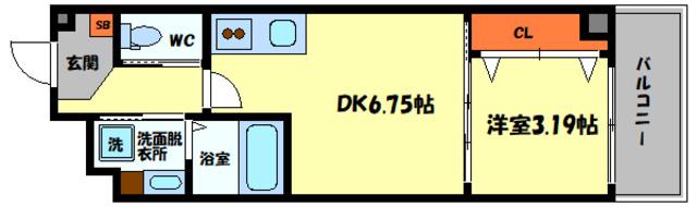 テラ我孫子西(1DK/4階)の間取り写真