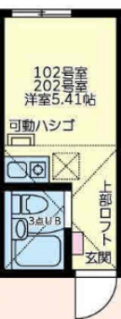 ユナイト和田町スウィーツアンサンブル(ワンルーム/2階)の間取り写真
