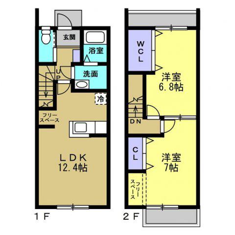 MAISONETTEPARK 森西C(2LDK/1階)の間取り写真