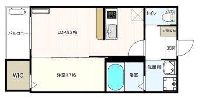 明石市硯町1丁目PJ(1LDK/1階)の間取り写真