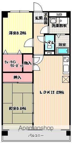 クレール周船寺(2LDK/4階)の間取り写真