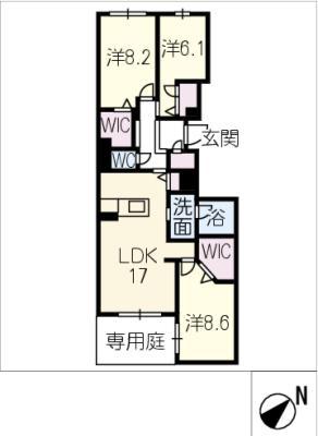 クレールコート安城(3LDK/1階)の間取り写真