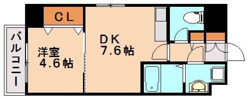RENGE HOUSE(1DK/8階)の間取り写真