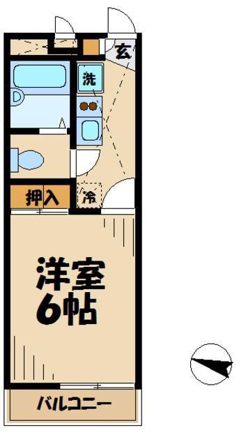 レオパレスプリムローズ(1K/2階)の間取り写真
