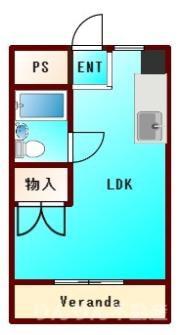 ハイツ万代5(ワンルーム/3階)の間取り写真