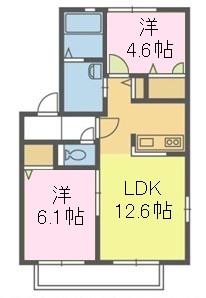 ティアラコート 積水ハウスシャーメゾン(2LDK/1階)の間取り写真