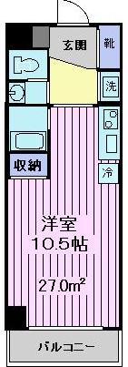 サンハイム エム(ワンルーム/3階)の間取り写真