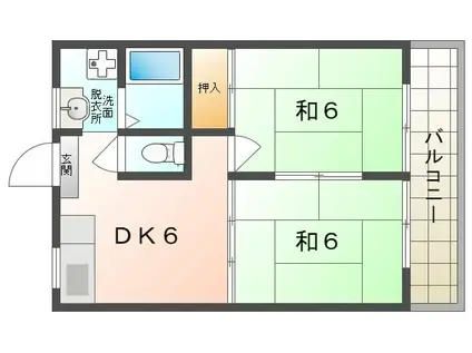 MIWA第3ビル(2DK/3階)の間取り写真