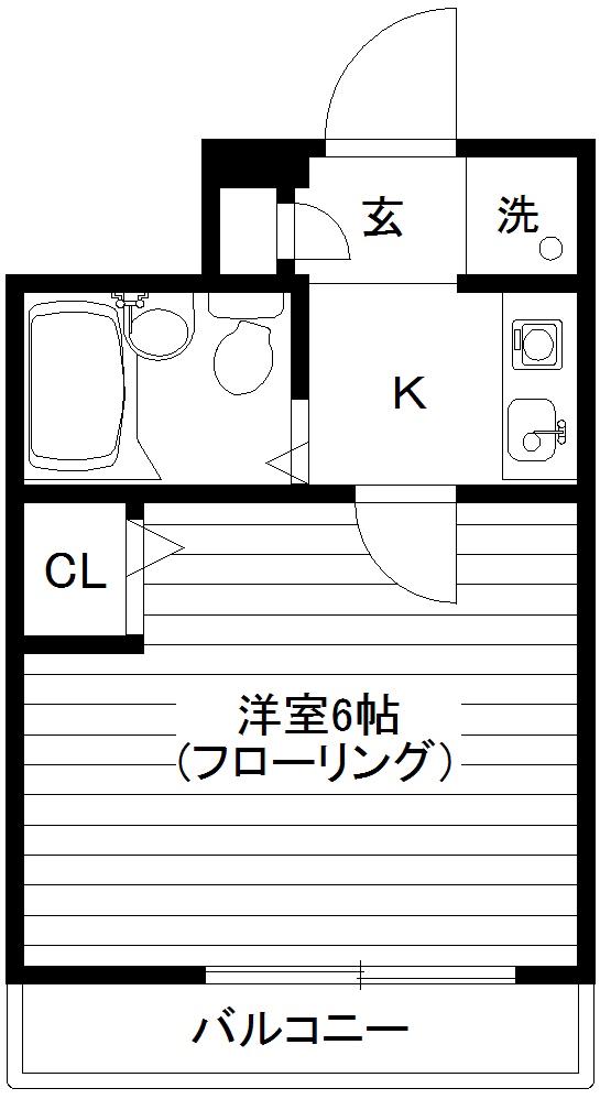 クレッセント大岡山(1K/3階)の間取り写真