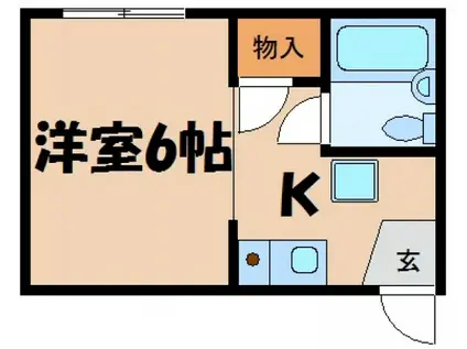 カーサ海田月見M-3(1DK/4階)の間取り写真
