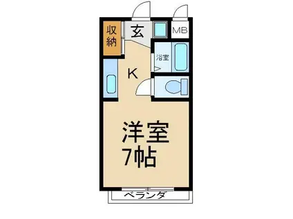 メゾンクレール(ワンルーム/1階)の間取り写真