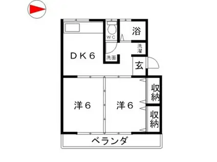 中祥ハイツ(2DK/3階)の間取り写真