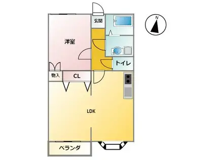 イーストパーク(1LDK/1階)の間取り写真