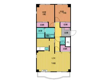 DORF GLORIA(2LDK/1階)の間取り写真