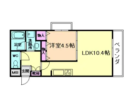 シャーメゾン WELINA(1LDK/3階)の間取り写真