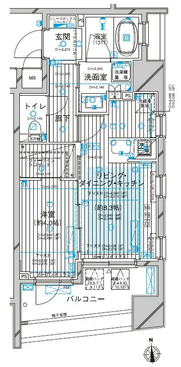 シティインデックス木場 4階階 間取り
