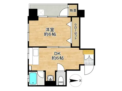 浅草橋フラワーホーム(1DK/3階)の間取り写真