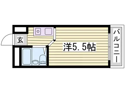 サンワプラザ福崎I(ワンルーム/1階)の間取り写真