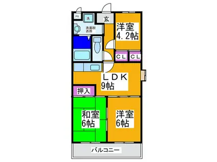 エミネンス深井(3LDK/1階)の間取り写真