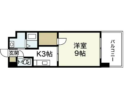 ロアール南竹屋(1K/9階)の間取り写真