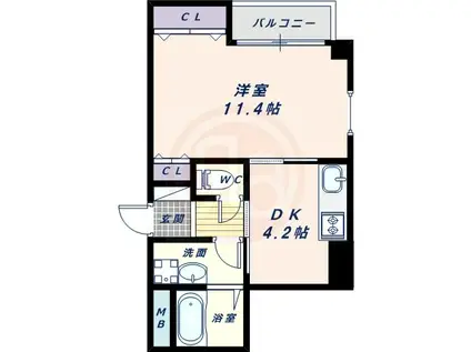 アミティ小阪(1DK/3階)の間取り写真