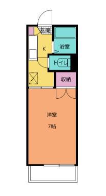 フレグランス石橋B(1K/1階)の間取り写真