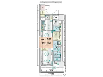 EC広島国泰寺(ワンルーム/11階)の間取り写真