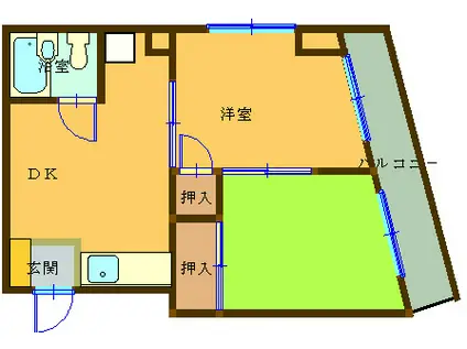山下マンション(2DK/4階)の間取り写真