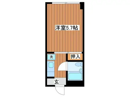 シャトー興栄(1K/3階)の間取り写真