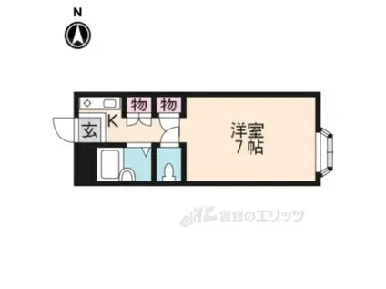 京阪鴨東線 出町柳駅 徒歩15分 2階建 築33年(1K/2階)の間取り写真