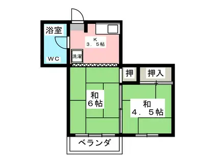 兼松ビル(2K/2階)の間取り写真
