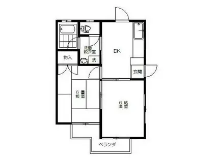 陽光ハイツ(2DK/1階)の間取り写真