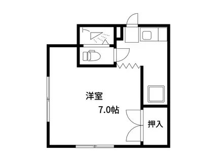 滝沢ビル(ワンルーム/2階)の間取り写真