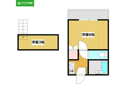 NIKORI勢家B棟(1K/2階)の間取り写真