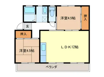 サニーマンション(2LDK/2階)の間取り写真