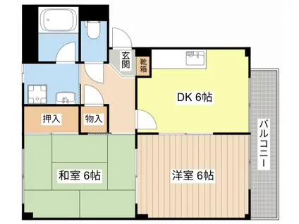 HARU(2DK/2階)の間取り写真