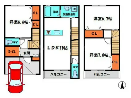 フォレスト(3LDK/1階)の間取り写真