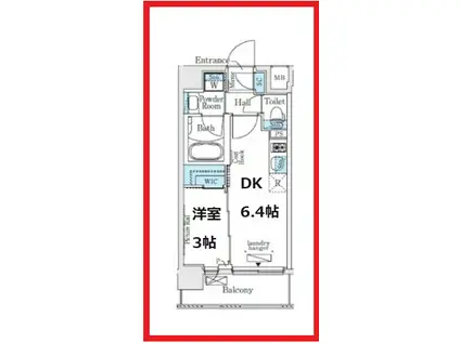 イプセ住吉(1DK/7階)の間取り写真