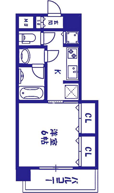 アクアプレイス梅田III(1K/4階)の間取り写真