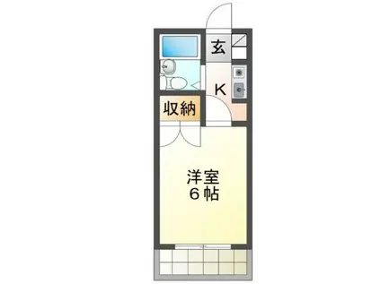 ヴェールヴィル(1K/2階)の間取り写真