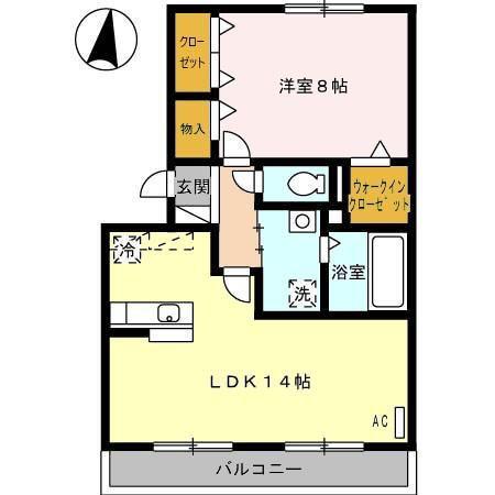 Rルミエール(1LDK/2階)の間取り写真