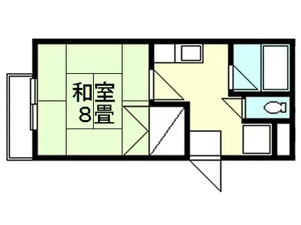 第二桃井レジデンス(1K/2階)の間取り写真