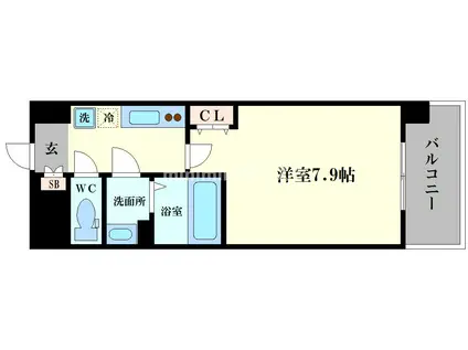 セオリー天王寺南DOOR(1K/6階)の間取り写真