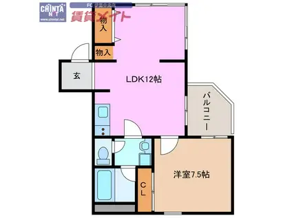 フジタ鳥羽マンション(1LDK/3階)の間取り写真