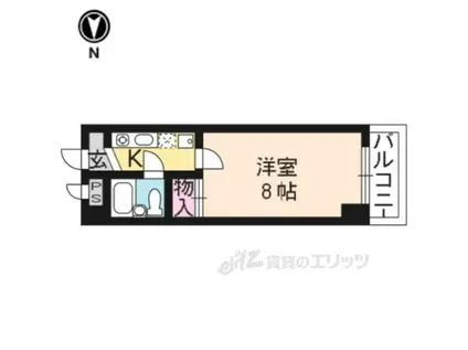 メゾンジョアPARTⅡ(1K/4階)の間取り写真